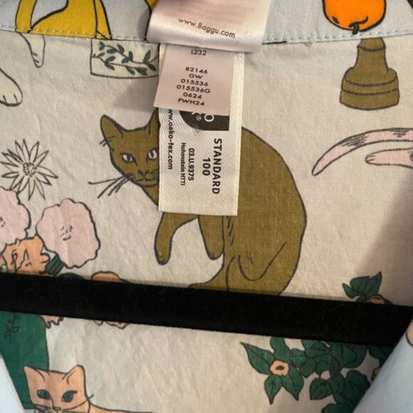 Hanna Andersson Baggu Cat Table Talk Women’s Long Sleeved Button Up Shirt S - Picture 9 of 15
